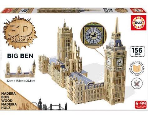 Comprar Puzzle Educa 3D Big Ben Y Parlamento De Londres De 156 Piezas