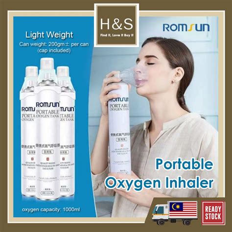 100 ORIGINAL ROMSUN Portable 99 6 Oxygen 1000ml Oxygen Tank Botol