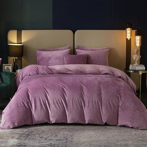 Amazon SE SOFTEXLY Velvet Purple Duvet Cover Queen Size Soft