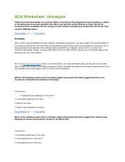 Urinalysis Docx W10 Worksheet Urinalysis Follow The Instructions