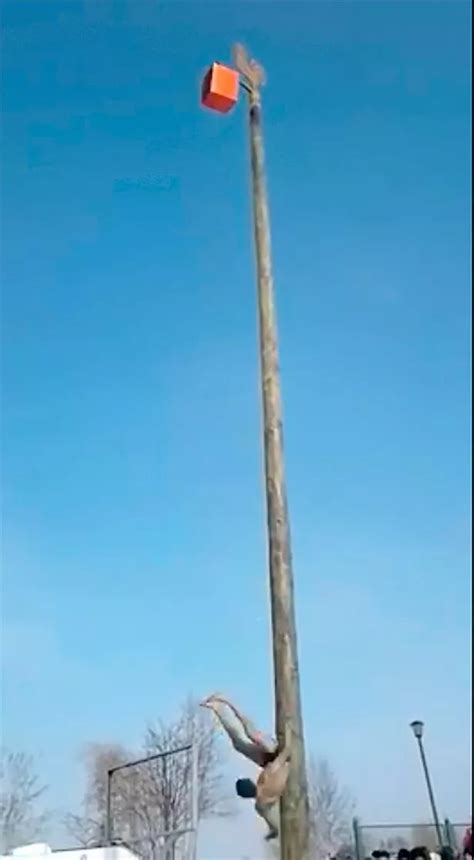 Horrific Moment Near Naked Man Falls Feet From Pole As He Takes Part In A Festival World