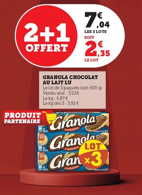 Promo Granola Chocolat Au Lait LU Chez Super U