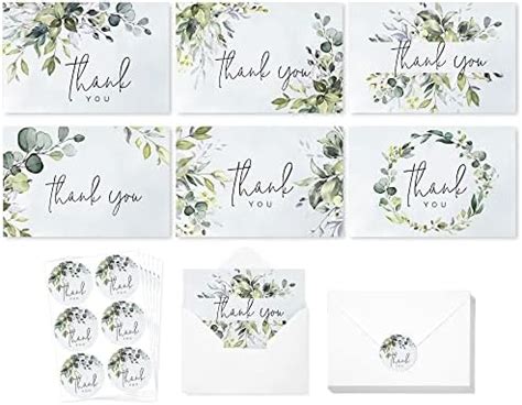 Amazon AnyDesign 36 Pack Greenery Thank You Cards Thank You Notes