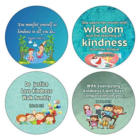 Kindness Bible Verses Stickers For Kids 5 Sheet New8store