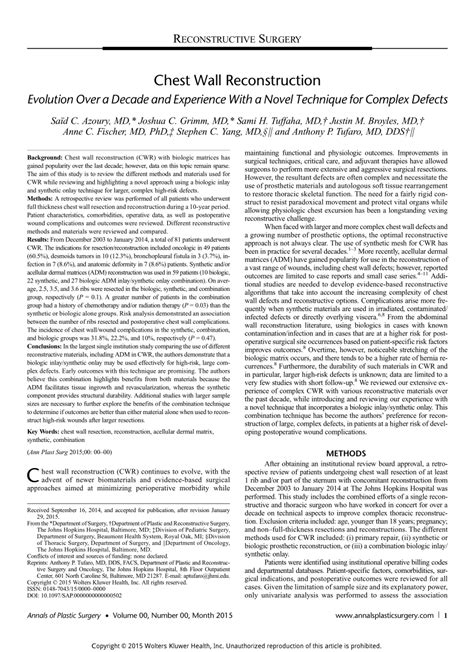 (PDF) Chest Wall Reconstruction