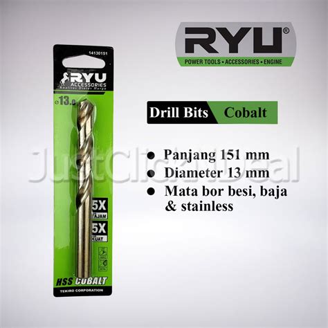 Jual Ryu HSS Cobalt Drill Bits 13 Mm Mata Bor Besi Baja Stainless