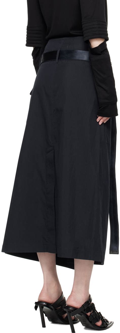 Helmut Lang Navy Trench Wrap Midi Skirt Helmut Lang