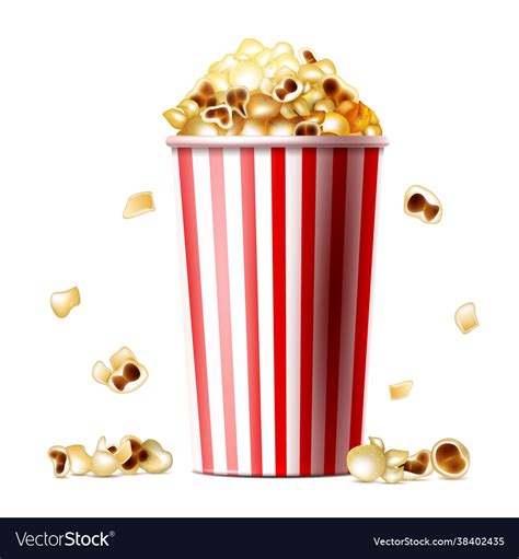 Popcorn Bucket Realistic Royalty Free Vector Image