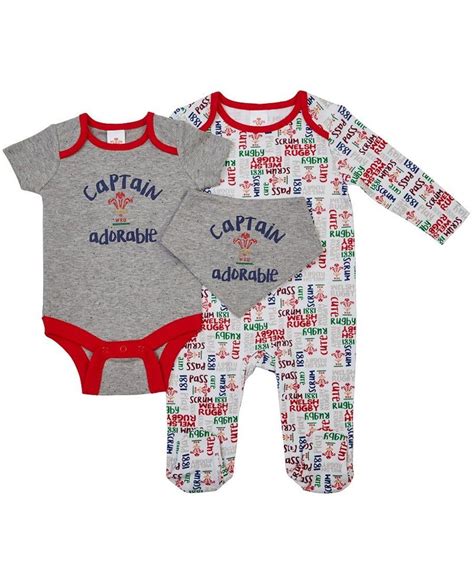 Wales WRU Rugby Baby 3 Piece Gift Set - 2017_18 Season #rugby #6nations ...