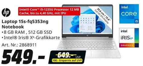Hp Laptop 15s-fq5353ng Notebook Angebot bei MediaMarkt - 1Prospekte.de
