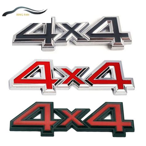 XINFAN 1Pcs 3D Metal 4X4 Four Wheel Drive Car Sticker Emblem Badge