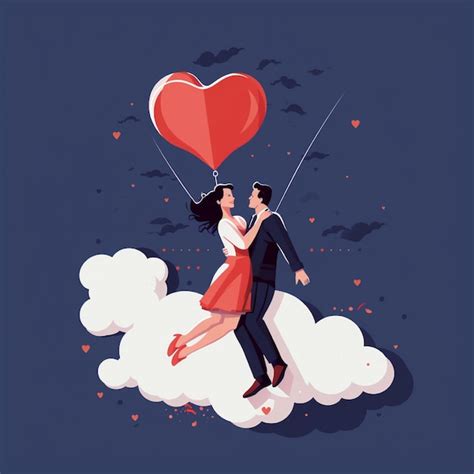 Premium Ai Image Flat Illustration Of Couple Falling In Love Perfect