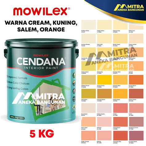 Jual CAT TEMBOK MOWILEX CENDANA INTERIOR 5 KG KATALOG PUTIH CREAM