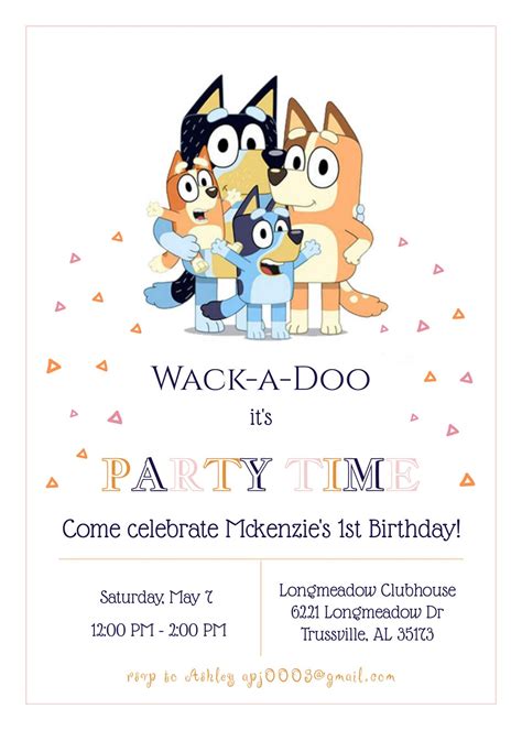 Bluey Birthday Party Invitation Bluey Party Invite Instant Etsy