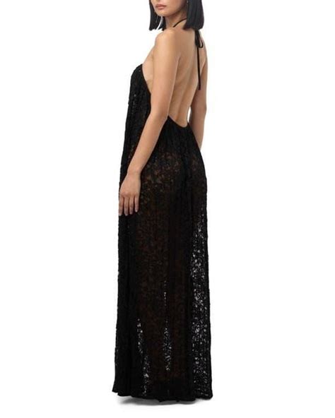 Naked Wardrobe Lace Halter Neck Maxi Dress In Black Lyst