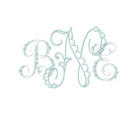 Patisserie Monogram Satin Embroidery Font Herrington Design