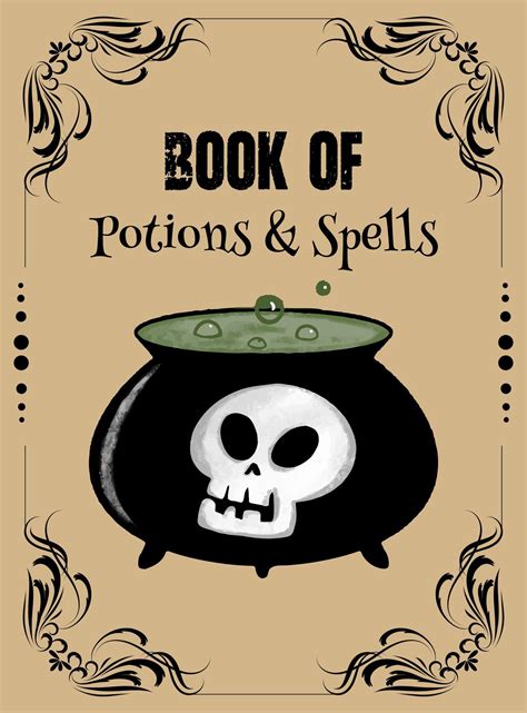 Printable Halloween Spells And Potions Book Cover Scrapbooks