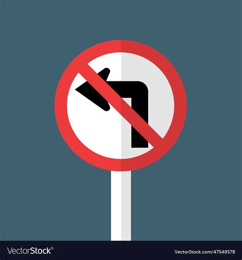 Do Not Turn Left Traffic Sign Royalty Free Vector Image