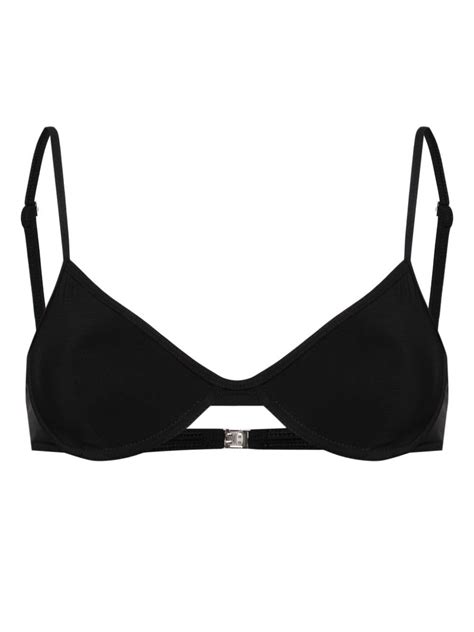 TOTÊME Underwire Half cup Bikini Top Black Editorialist