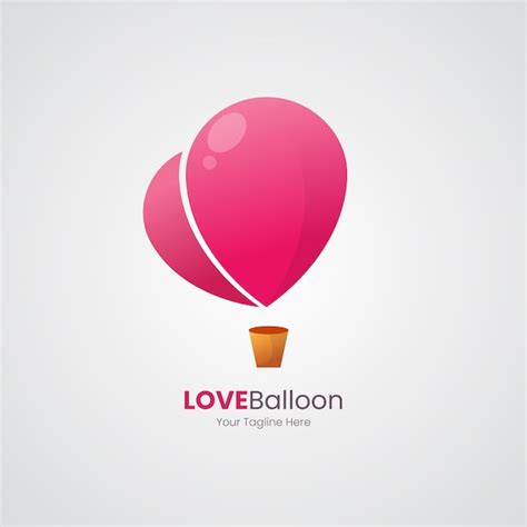 Création De Logo De Ballon D amour Vecteur Premium