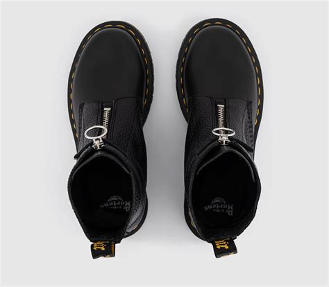 dr martens  front zip boots black womens ankle boots