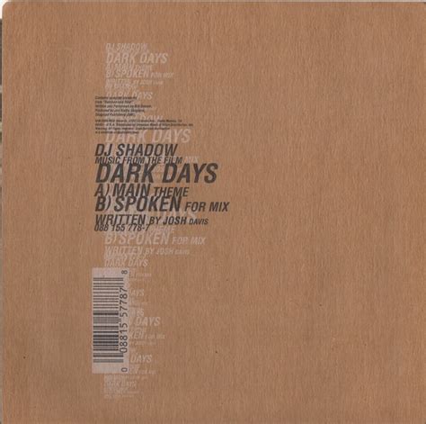 【7inch】dj Shadow Dark Days Compact Disco Asia