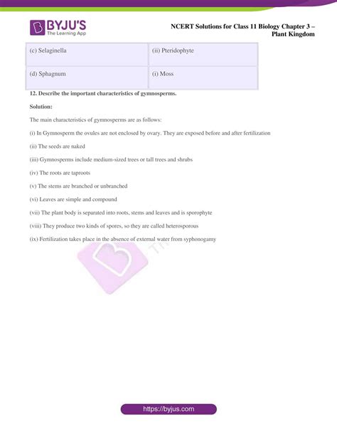 Ncert Solutions For Class 11 Biology Chapter 3 Plant Kingdom