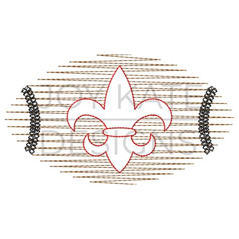 Football And Fleur De Lis Scribble Stitch Embroidery Design Joy Kate Designs