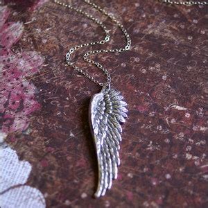 Angel Wing Necklace, Silver Wing Jewelry, Sterling Silver Chain, Large ...