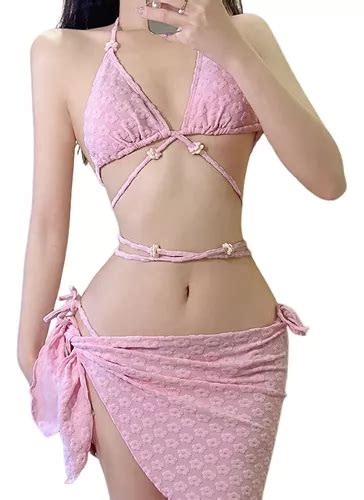 Juego De Traje De Ba O Bikini Para Mujer Con Faldas Piezas Mercadolibre