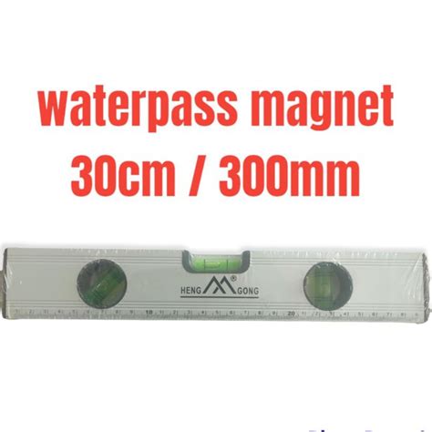 Waterpass Magnet 30cm Waterpas Ukur 300mm 12 Water Pass Body Tebal