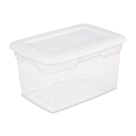 Caja Organizadora Sterilite Multiusos Transparente Con Tapa Blanca De