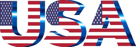 Usa Flag Typography No Filters No Background Openclipart