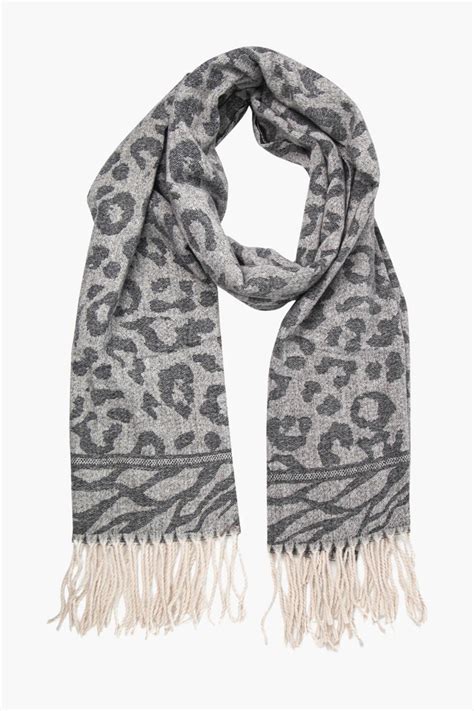 Mixed animal print scarf