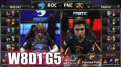 Roccat Vs Fnatic S Eu Lcs Summer Week Day Roc Vs Fnc W D