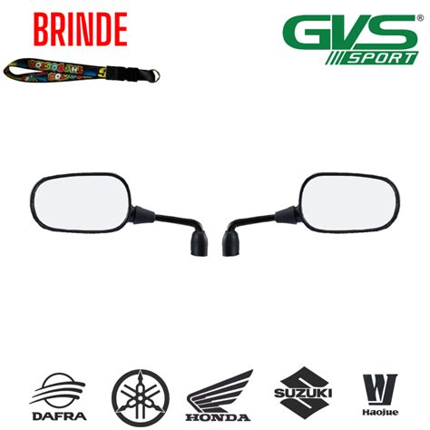 Retrovisor Hornet Modelo Original Gvs Rebaixado Lente Plana Haste Curta