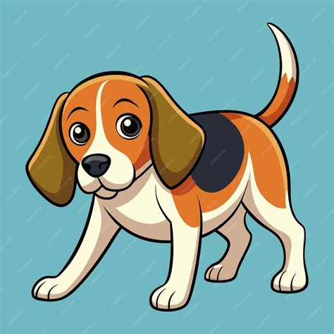 Beagle Crouching Vector | Premium AI-generated vector
