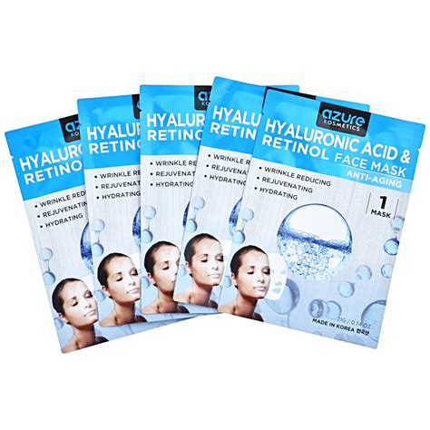 Hyaluronic Acid And Retinol Anti Aging Face Mask Azure