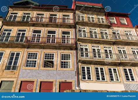 Traditional Houses in Porto, Portugal Stock Image - Image of balcony ...