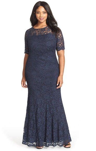 Xscape Evenings Short Sleeve Shimmer Lace Gown Plus Size Lace Gown