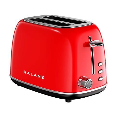 Galanz Retro Red 2 Slice Bread Toaster 15 Wide Slot 6 Browning Levels