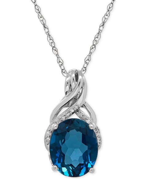 London Blue Topaz 4 3 4 Ct T W And Diamond Accent Twist Pendant