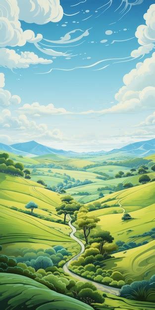 Premium Photo | Spectacular Valley Landscape Painting With Striped ...