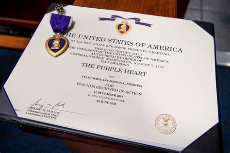 Purple Heart Certificate Template