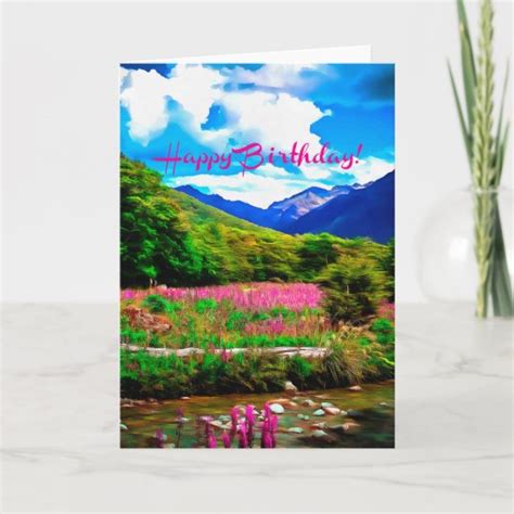 Happy Birthday Mountains Card Zazzle