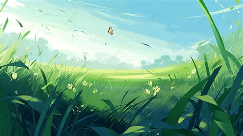 Cartoon Grass Decoration Background, Grassland, Sky, Plant Background Image And Wallpaper for ...