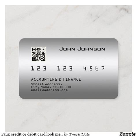 Faux Credit Or Debit Card Look Metallic Business Card Texture Business