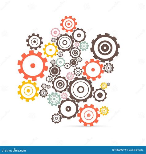 Cogs And Gears Cartoon Vector Cartoondealer