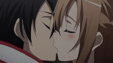 Sword Art Online Kirito And Asuna Kissing Hd Wallpaper Wallpaper Flare