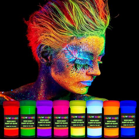 Glow Magic Neon Uv Body Paint Set X Ml Black Light Make Up